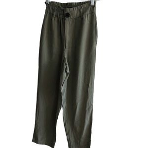 Zara paper bag waist army green pants